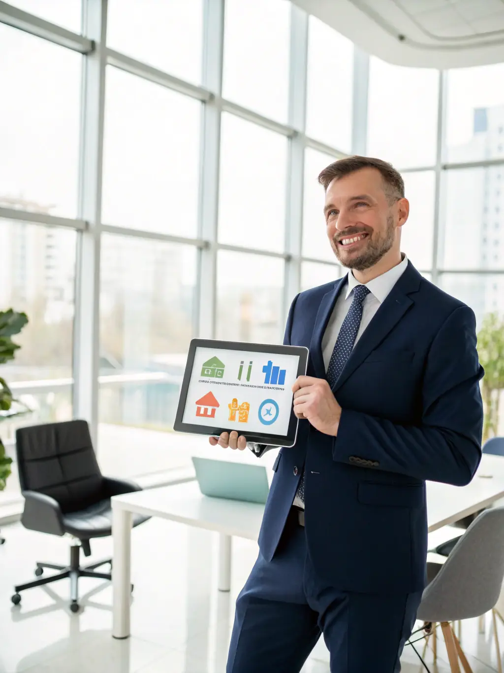A Cernamak team member providing expert advice during a design consultation, using a digital tablet.