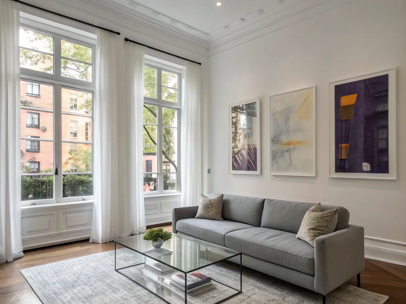 A beautifully renovated living room with modern furniture and stylish decor, reflecting Cernamak Property Care's Renovations service.